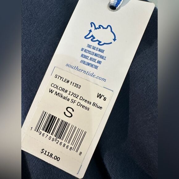 Southern Tide Mikala Sun Farer In Navy Ruffle Sleeve Dress Size S - Picture 12 of 13